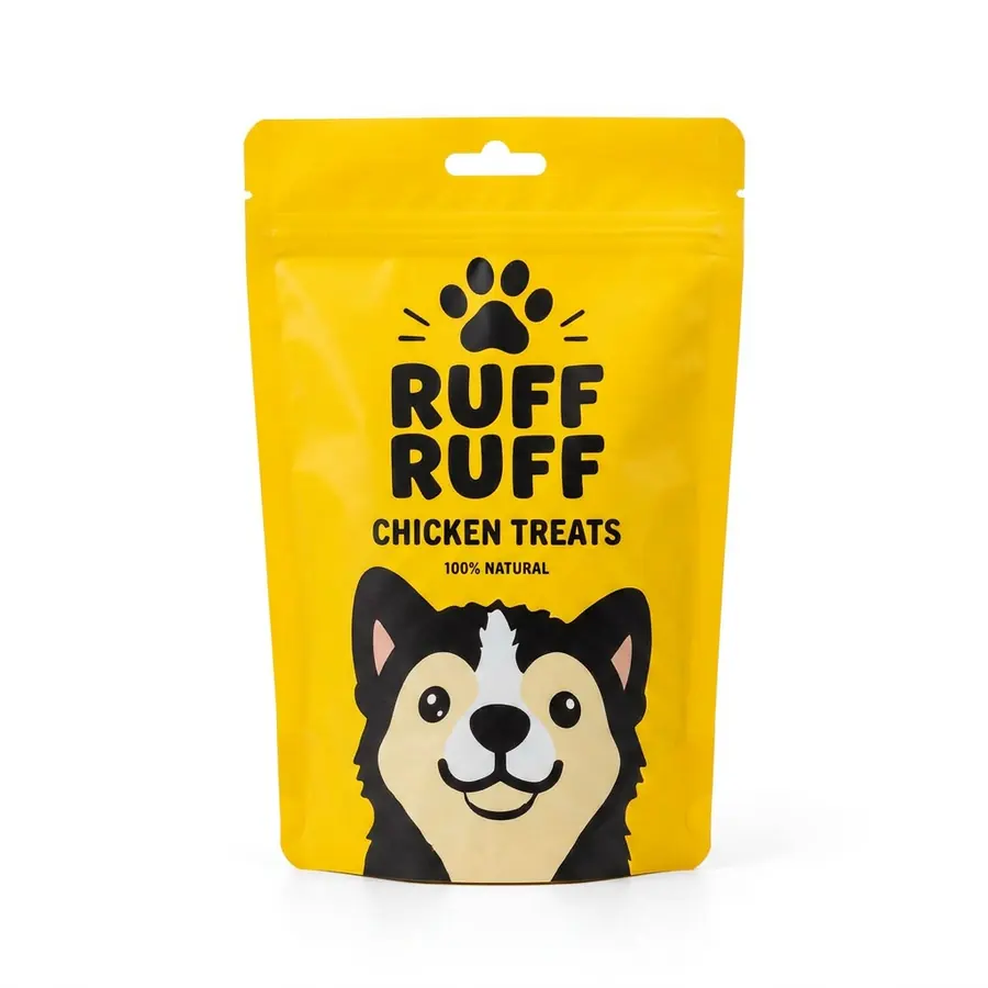 Ruff Ruff Chicken Treats yellow bag
